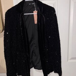 SHEIN Black Sequin Blazer